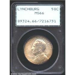 1936 50C Lynchburg MS66 PCGS. Richly endowed with luster that is subdued by an attractive coating of