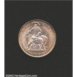 1938 50C New Rochelle MS64 Questionable Toning Uncertified. Light golden-brown patina. A mildly proo