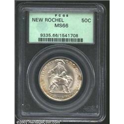 1938 50C New Rochelle MS66 PCGS. The borders have light speckles of golden-brown patina. A lustrous.