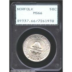 1936 50C Norfolk MS66 PCGS. A lightly toned and lustrous Gem with a bold strike and immaculate surfa