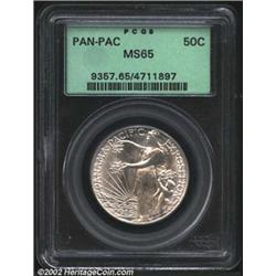 1915-S 50C Panama-Pacific MS65 PCGS. An important Gem quality survivor of this well-known condition.