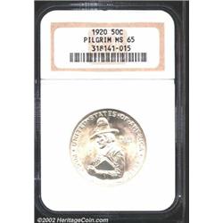 1920 50C Pilgrim MS65 NGC. A brilliant and lustrous Gem that has a bold strike. The obverse die was.