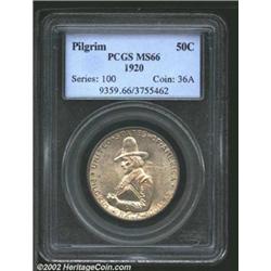 1920 50C Pilgrim MS66 PCGS. Light silver toning covers both sides of this well-struck Pilgrim. Impor