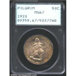1920 50C Pilgrim MS67 PCGS. While we frequently handle Gem quality examples of both the 1920 and 192