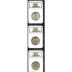 1936 SET Rhode Island PDS Set MS65 NGC. Ann attractive matched original set, mostly white, with occa