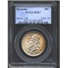 1937 50C Roanoke MS67 PCGS. The arc of iridescent orange and olive toning on the obverse is a mere h