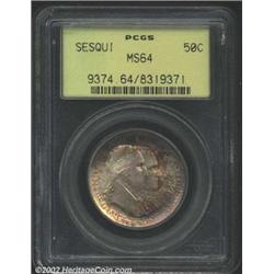 1926 50C Sesquicentennial MS64 PCGS. Toned in dappled autumn foliage colors. A flashy near-Gem with.