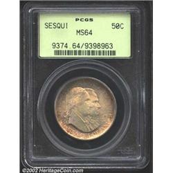 1926 50C Sesquicentennial MS64 PCGS. Medium golden-brown toning covers both sides of this attractive