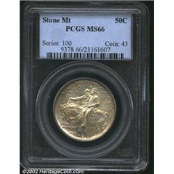 1925 50C Stone Mountain MS66 PCGS. Frosted surfaces with pinpoint sharpness show under a light cover