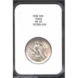 1938 50C Texas MS65 NGC. Light silver-gray color. A well struck and immaculately preserved Gem with.