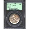 1938-D 50C Texas MS65 PCGS. Milky lilac patina, with a blush of copper-gold color at the obverse bor
