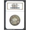 Image 1 : 1925 50C Vancouver MS67 NGC. Dappled antique-copper and cobalt-blue colors overlay the obverse and l