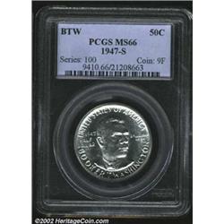 1947-S 50C Booker T. Washington MS66 PCGS. An amazingly white flashy example of this San Francisco i