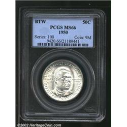 1950 50C Booker T. Washington MS66 PCGS. A brilliant and lustrous Gem with an above average strike a