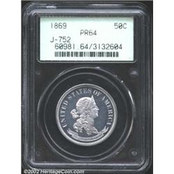 1869 50C Standard Silver Half Dollar, Judd-752, Pollock-835, R.7, PR64 PCGS. Standard Silver design.