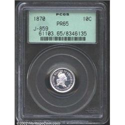 1870 10C Standard Silver Ten Cents, Judd-859, Pollock-940, R.8, PR65 PCGS. An exceedingly scarce Sta
