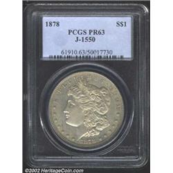 1878 S$1 Morgan Dollar, Judd-1550, Pollock-1727, R.7, PR63 PCGS. Very similar to the adopted design,