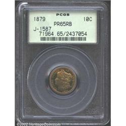 1879 10C Morgan Ten Cents, Judd-1587, Pollock-1780, R.6-7, PR65 Red and Brown PCGS. The obverse depi
