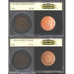 1794 Franklin Press Token XF40 PCI (XF40), Breen-1165, lighter brown color, legends are bold except.