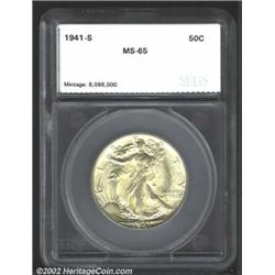 1941-S 50C MS65 SEGS (MS64). A lustrous Half Dollar with well preserved surfaces. The strike is cert