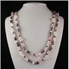 Image 1 : Rose Quartz Natural Stone Handknotted Necklace