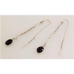 Sterling Silver Drop Dangle 9.05ctw Sapphire Earring