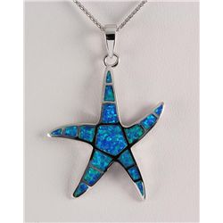 Natural Stone Opal Sea Star Design Pendant