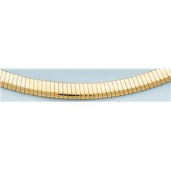 LIGHT OMEGA NECKLACE 6mm 16in. 25 grs 14kt Y Gold