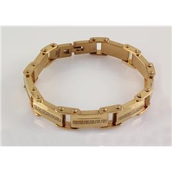 Men's Electroplated Link Gold Bracelet 8 3/4"