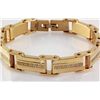 Image 2 : Men's Electroplated Link Gold Bracelet 8 3/4"