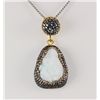 Image 2 : Raw Druzy Natural Stone Druse Victorian Look Pendant