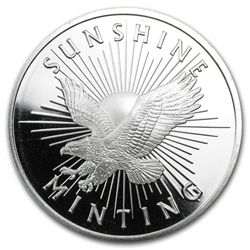 1 oz Sunshine Silver Round .999 Fine(V2)