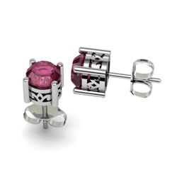 Ruby 1.30ctw Earring 14kt White Gold