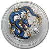 Image 1 : 2012 1 oz Silver Year of the Dragon Blue Colorized Coin