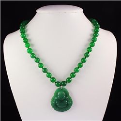 469.94 Carat Chinese Green Jade Balls Necklace Budha wi