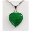 Image 1 : 5.92g Natural Heart Jade Set Silver Round Cubic Zircon