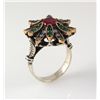 Image 1 : Natural Stone Statement Victorian Design Ring