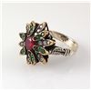 Image 2 : Natural Stone Statement Victorian Design Ring