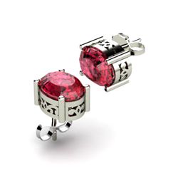 Garnet 2.80ctw Earring 14kt White Gold