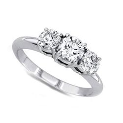 2.00 ctw Round cut Three Stone Diamond Ring, G-H, SI2