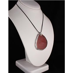 Organic Natural Carnelian Agate Big Slice Pendant