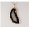 Image 1 : Organic Natural Black White Geode Big Slice Pendant