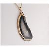 Image 2 : Organic Natural Black White Geode Big Slice Pendant