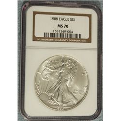 1988 Silver American Eagle (NGC MS-70)