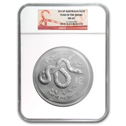 2013 1 Kilo 32.15 oz Silver Year of the Snake (SII) NGC