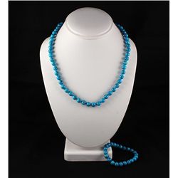 Plain and Simple Turquoise Set Necklace and Bracelet