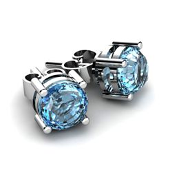 Aqua Marine 1.50ctw Earring 14kt White Gold