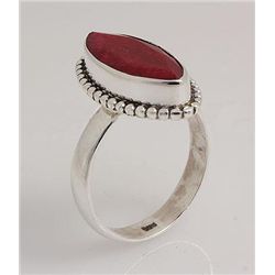 RUBY CORRUNDUM 22.81CTW ANTIQUE LOOKS .925 RING