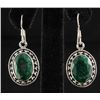 Image 1 : EMERALD BERYL 44.45CTW SILVER HOOK EARRING
