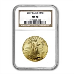 2007 1 oz Gold American Eagle MS-70 NGC